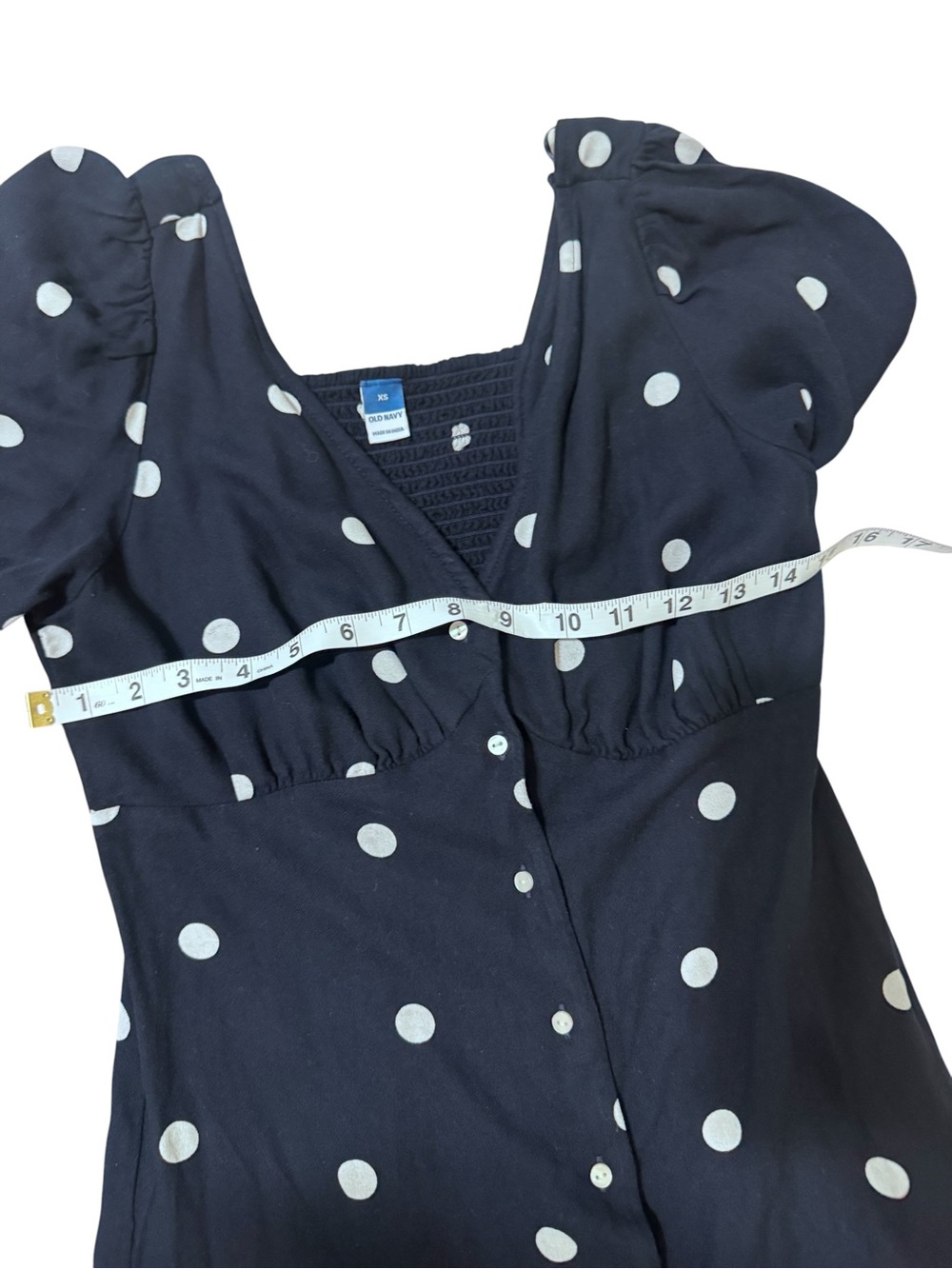 Old Navy Navy Polka Dot Button-Front Maxi Dress - Picture 4 of 7